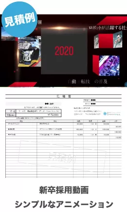 新卒採用動画|シンプルなアニメーション|見積例