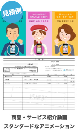 商品・サービス紹介動画|スタンダードなアニメーション|見積例