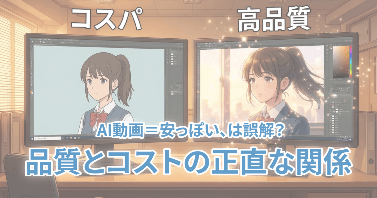 【AI動画＝安っぽい、は誤解？】品質とコストの正直な関係