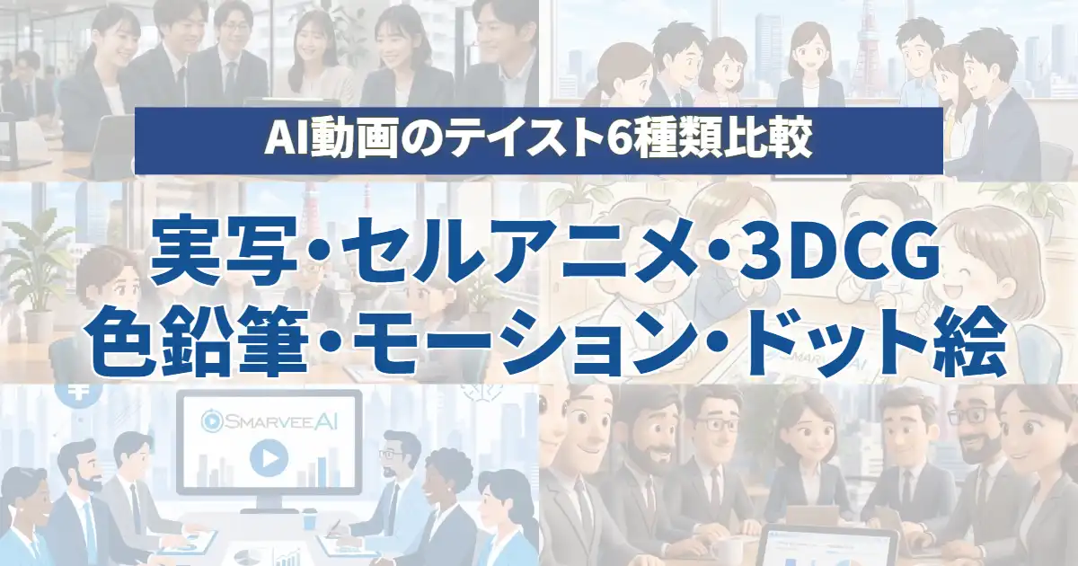 AI動画のテイスト一覧｜実写風・セルアニメ風・3DCG風など6種類の作例と制作会社への依頼の流れ
