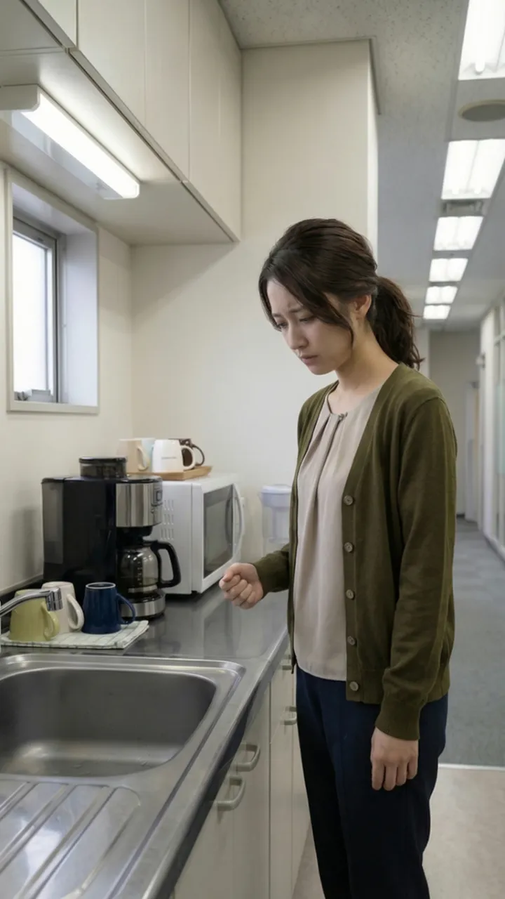 主人公がアンラックコインに不幸を願うシーン