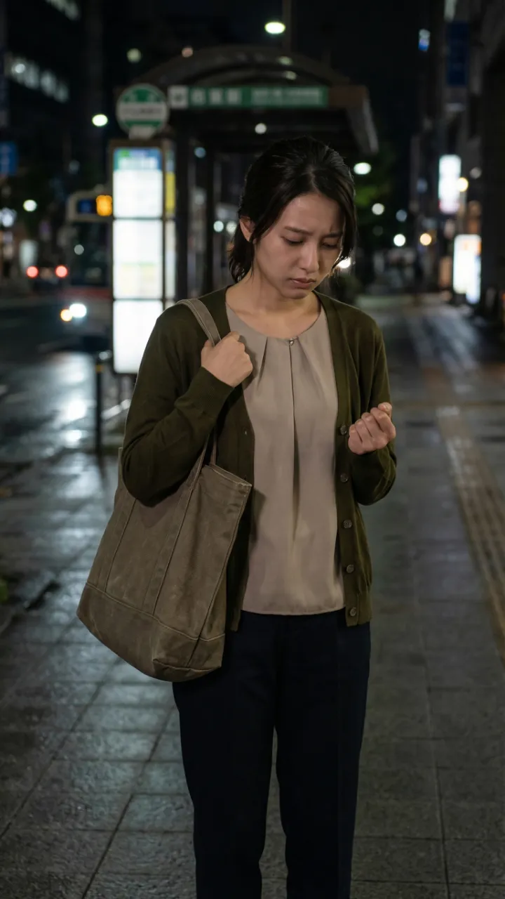 主人公がアンラックコインの力に怯えるシーン