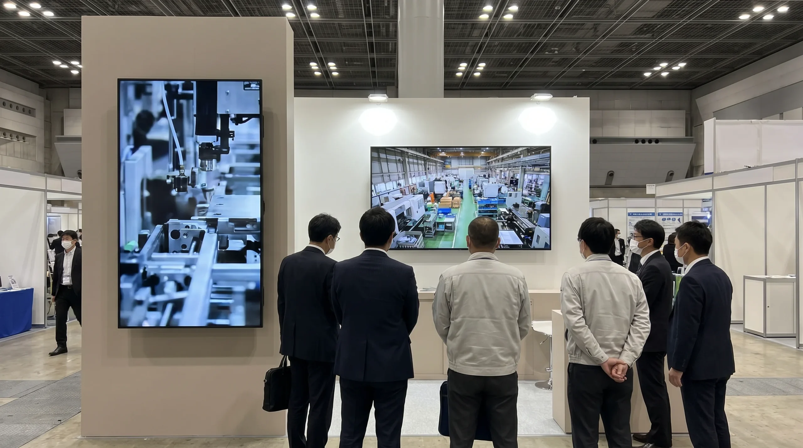 BtoB展示会ブースの縦型サイネージ