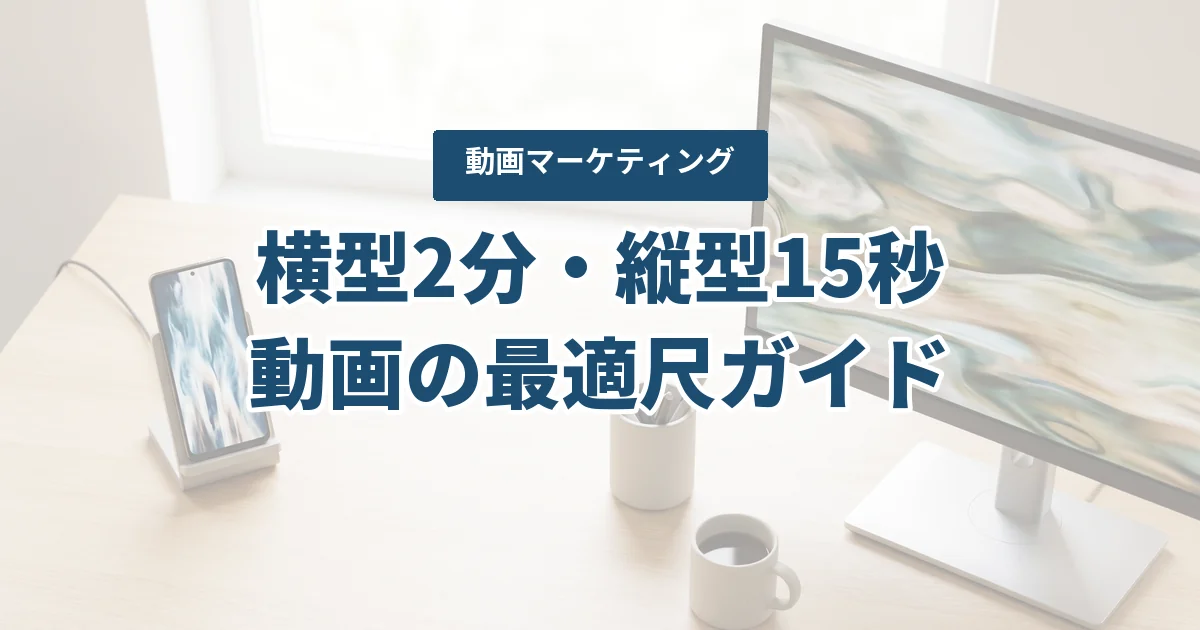 ビジネス動画の長さ完全ガイド|横型2分・縦型15秒、離脱率データで見る最適尺
