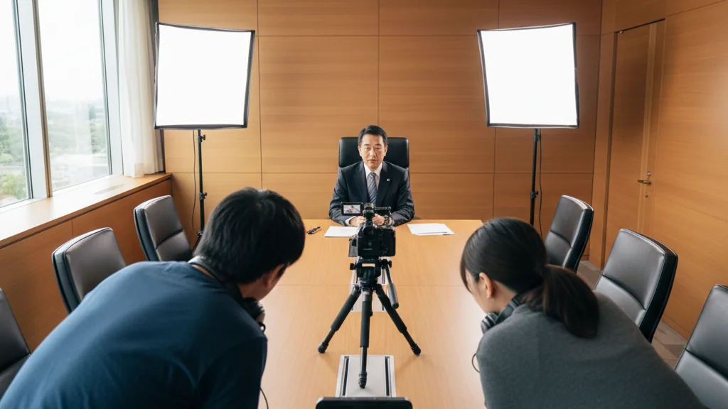 実写動画の撮影現場の様子